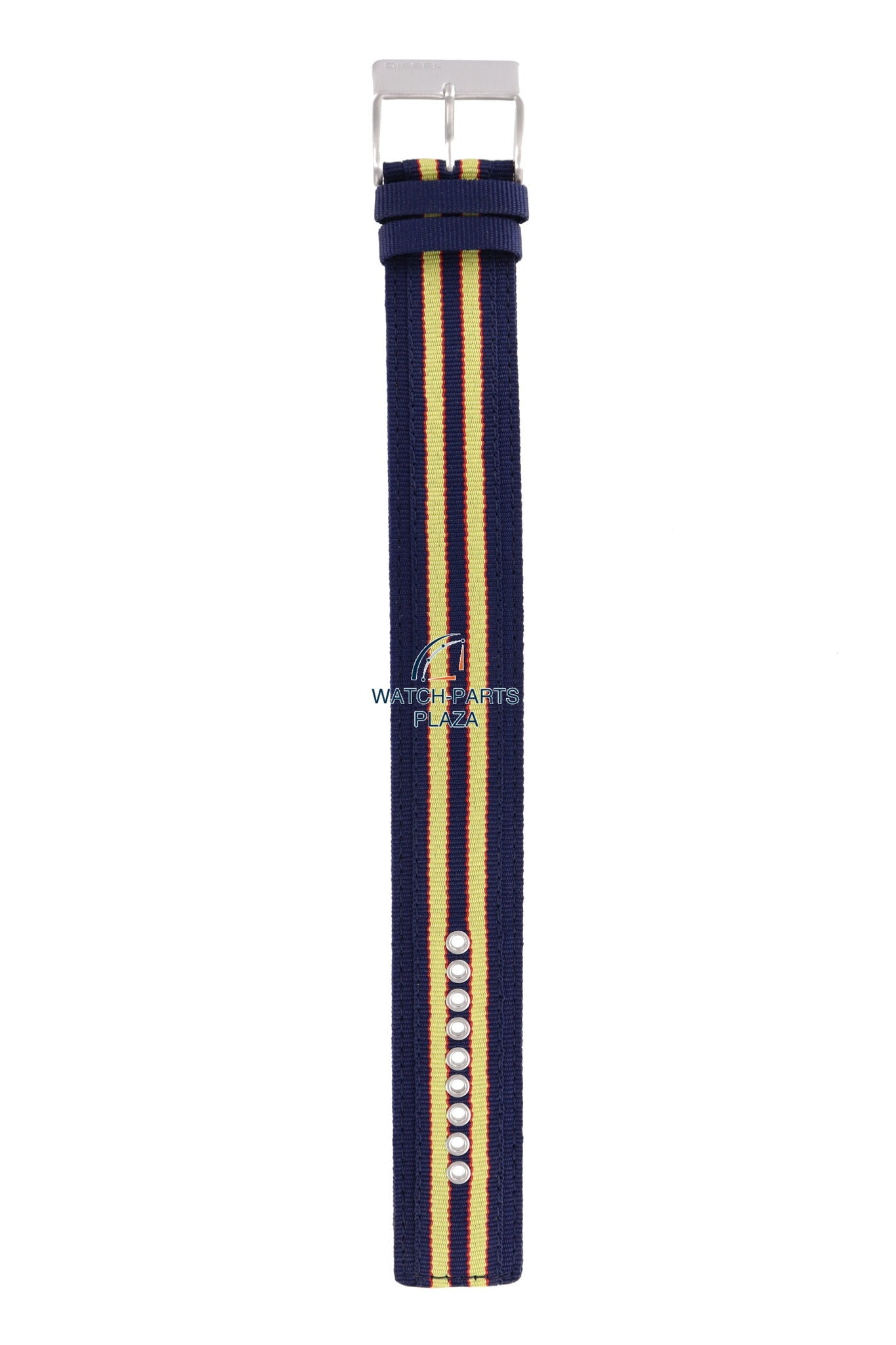 Watchband Diesel DZ2059 original yellow & dark blue canvas / leather strap 27mm DZ - 2059 - Watch Plaza