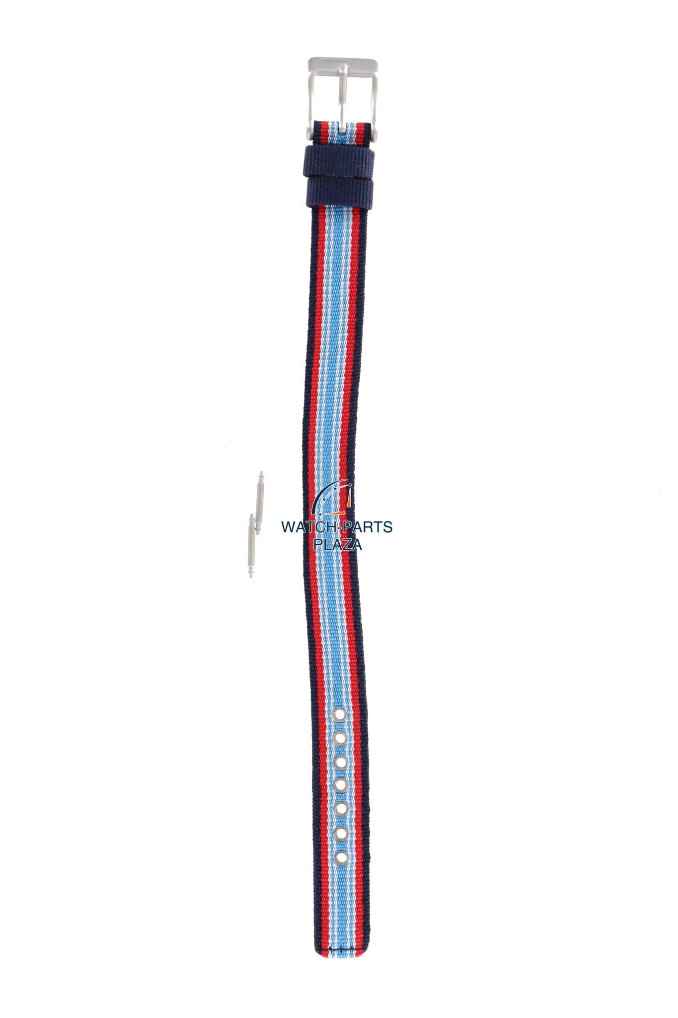 Watchband Diesel DZ2084 original blue & red canvas / leather strap 14mm DZ - 2084 - nylon - Watch Plaza