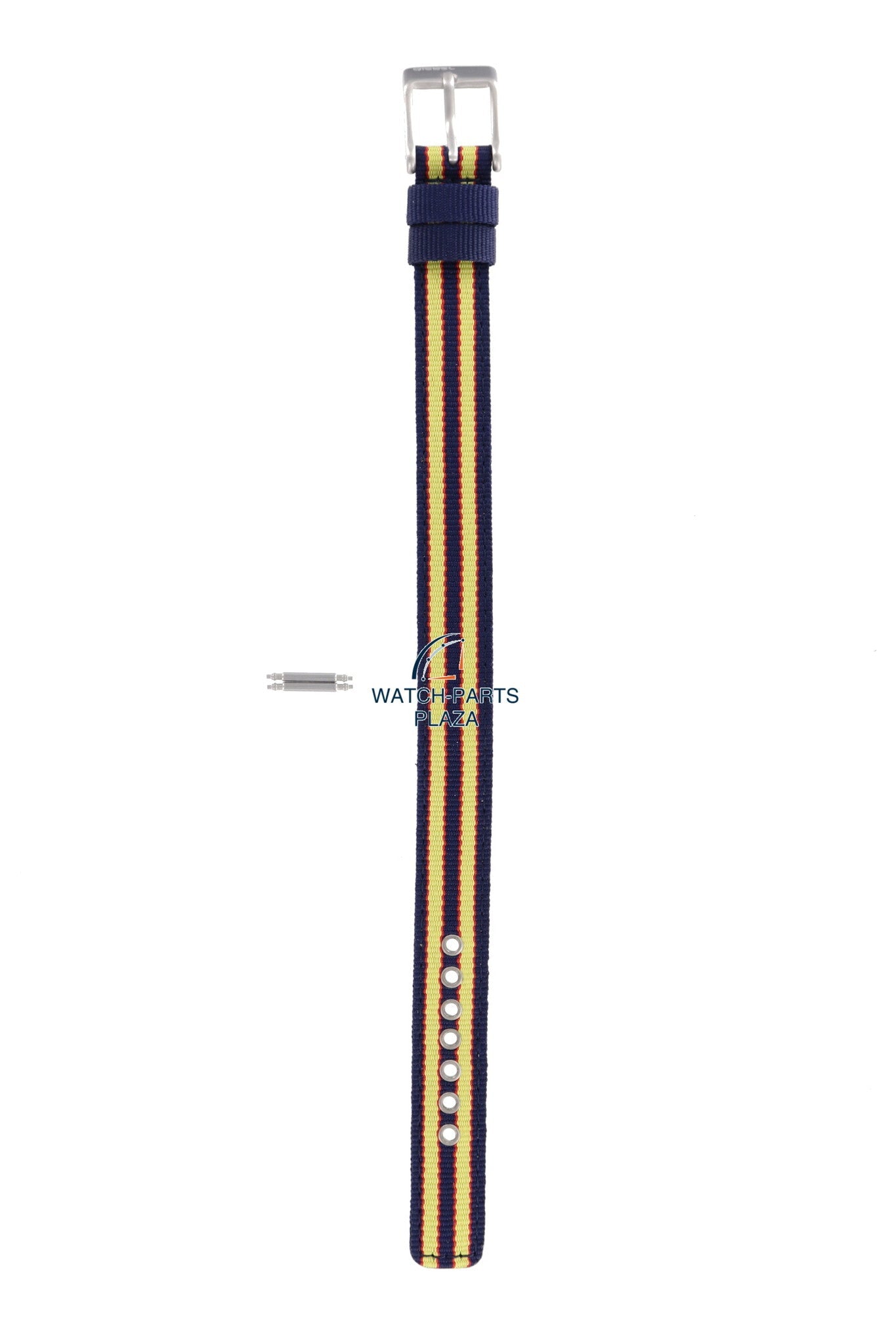 Watchband Diesel DZ2085 original yellow & dark blue canvas / leather strap 14mm DZ - 2085 - Watch Plaza