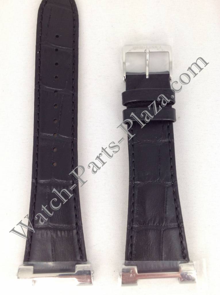 Watchband Seiko 5Y63 - 0AC0 black leather strap 16mm SPQ013 Calf 4LD3JB - Watch Plaza