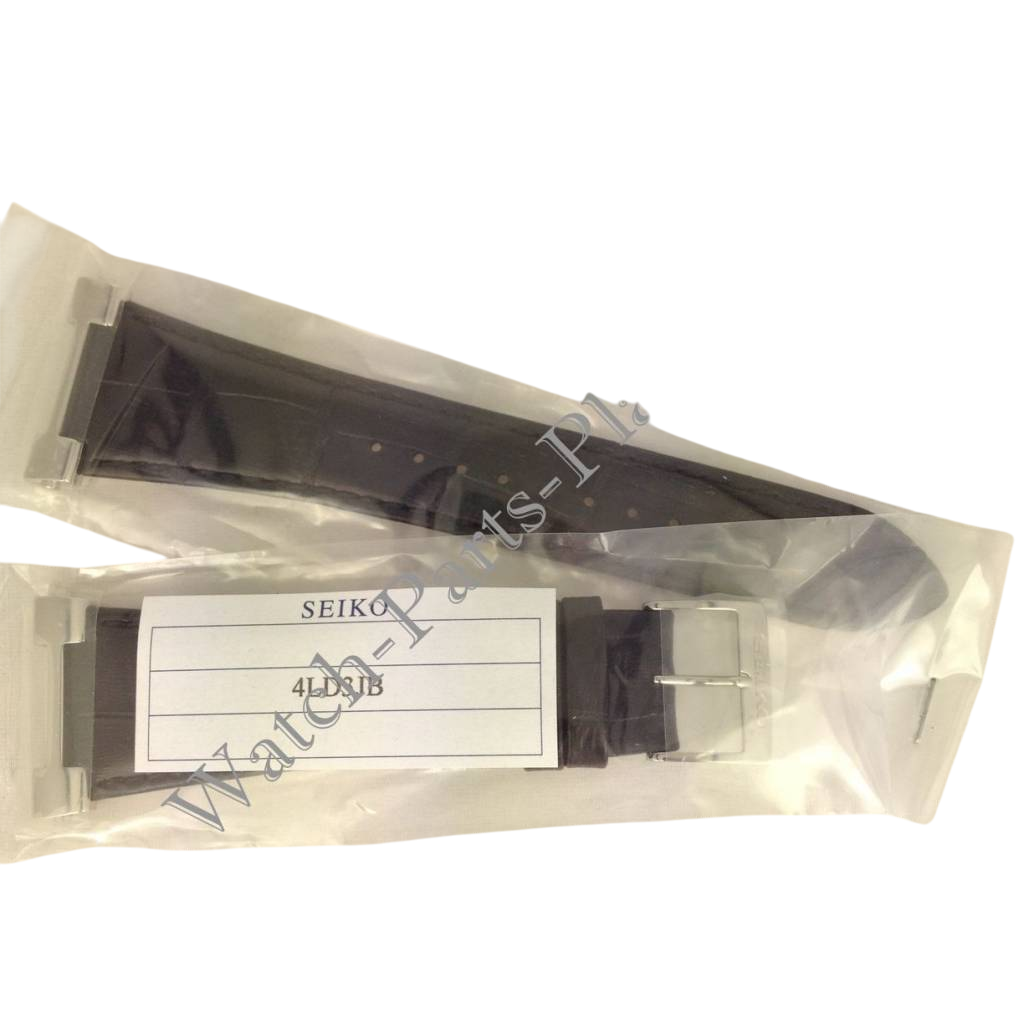 Watchband Seiko 5Y63 - 0AC0 black leather strap 16mm SPQ013 Calf 4LD3JB - Watch Plaza