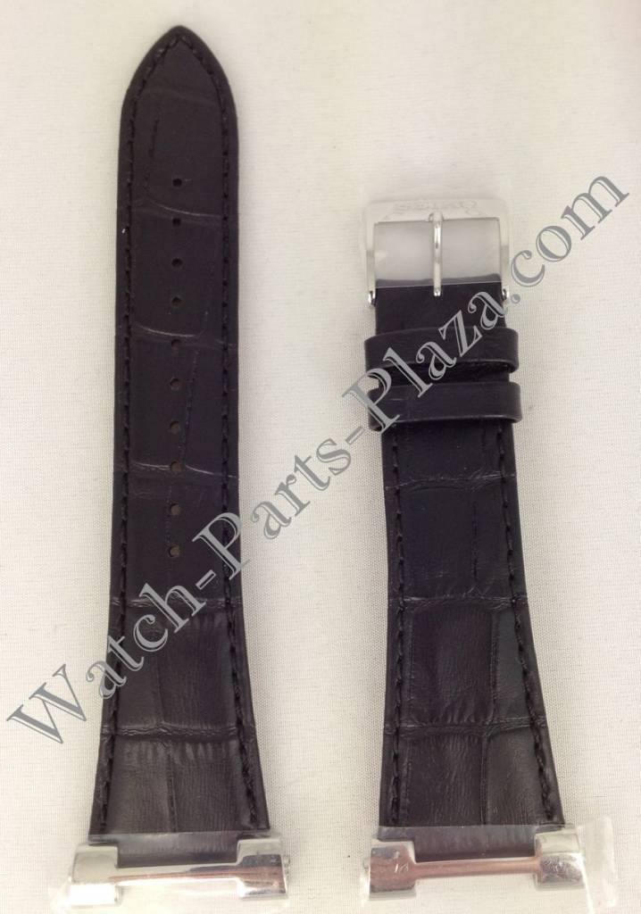 Watchband Seiko 5Y63 - 0AC0 black leather strap 16mm SPQ013 Calf 4LD3JB - Watch Plaza