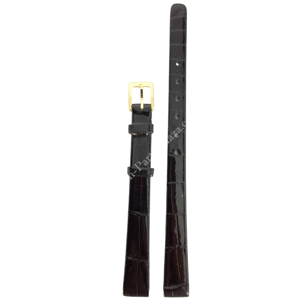 Seiko Lassale black leather watch band 13mm