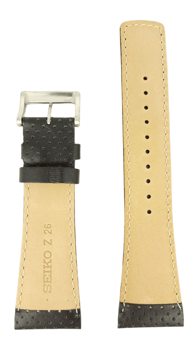 Watchband Seiko SNA773, SGEC91 Black leather strap Z 26 mm 7T62 0GL0, 7N42 - 0DD0 - Watch Plaza