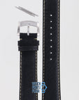 Zodiac ZO2204 Watch Band ZO - 2204 Black Leather 20 mm - Watch Plaza