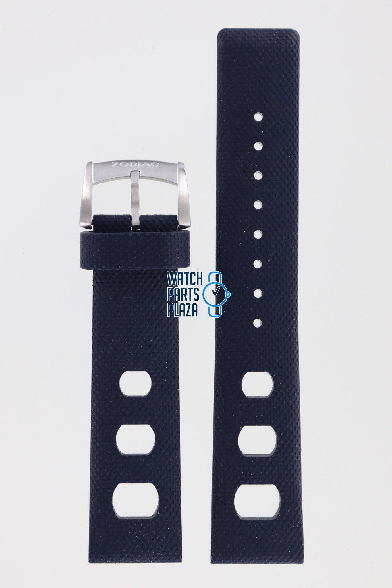 Zodiac ZO2205 Watch Band ZO - 2205 Dark Blue Rubber 20 mm Sea Dragon - Watch Plaza
