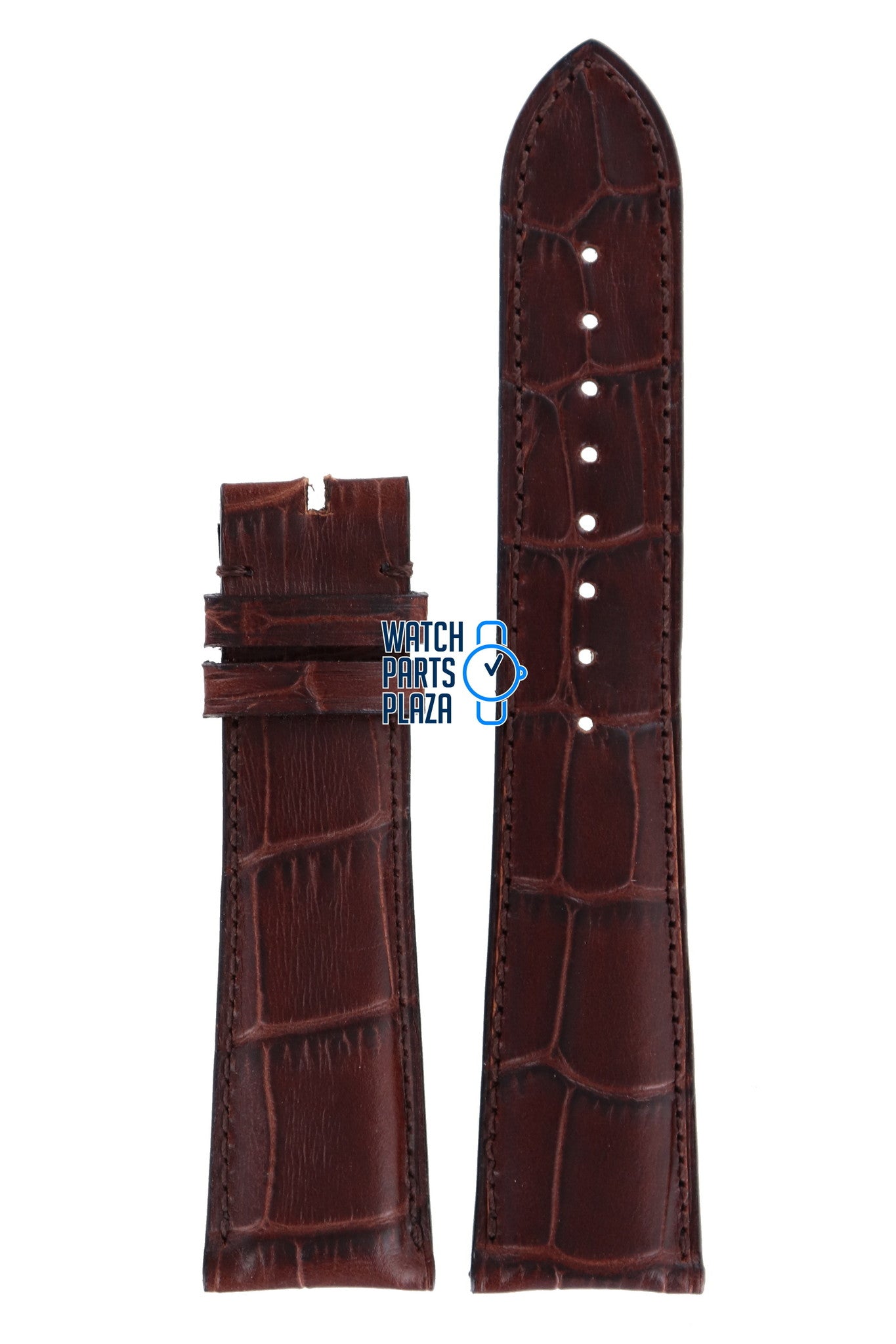 Zodiac ZO3302 Watch Band ZO - 3302 Brown Leather 22 mm - Watch Plaza