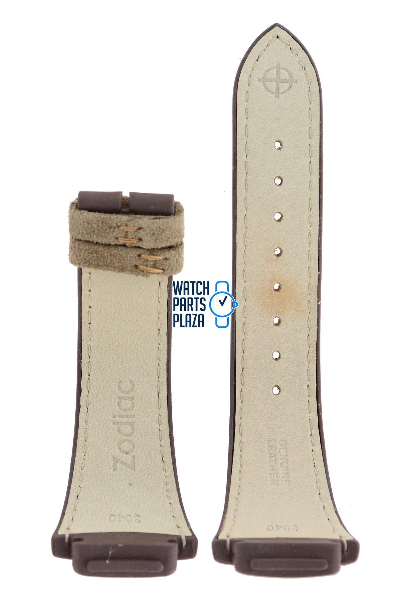 Zodiac ZO4005 Watch Band ZO - 4005 Light Brown Leather 20 mm Ambassadeur - Watch Plaza