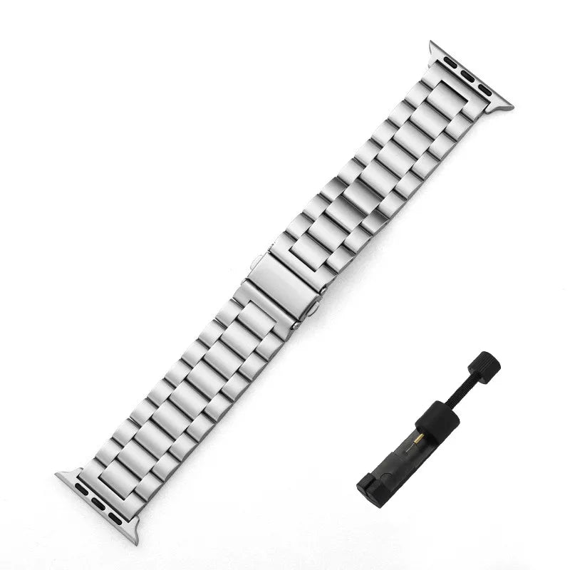 Apple Watch Band Silver Stainless Steel – Series 11, 10, 9, 8, SE & Ultra