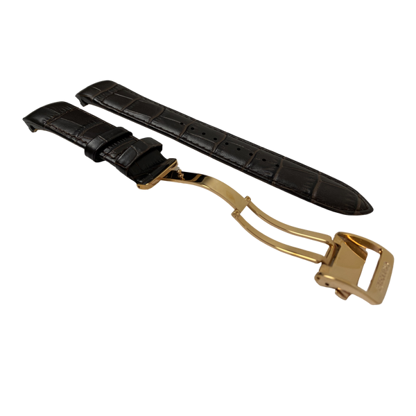 Watch Band Seiko Premier Kinetic  SRX008P1 Brown Strap 5D88-0AD0 Rosé Clasp - Direct Drive