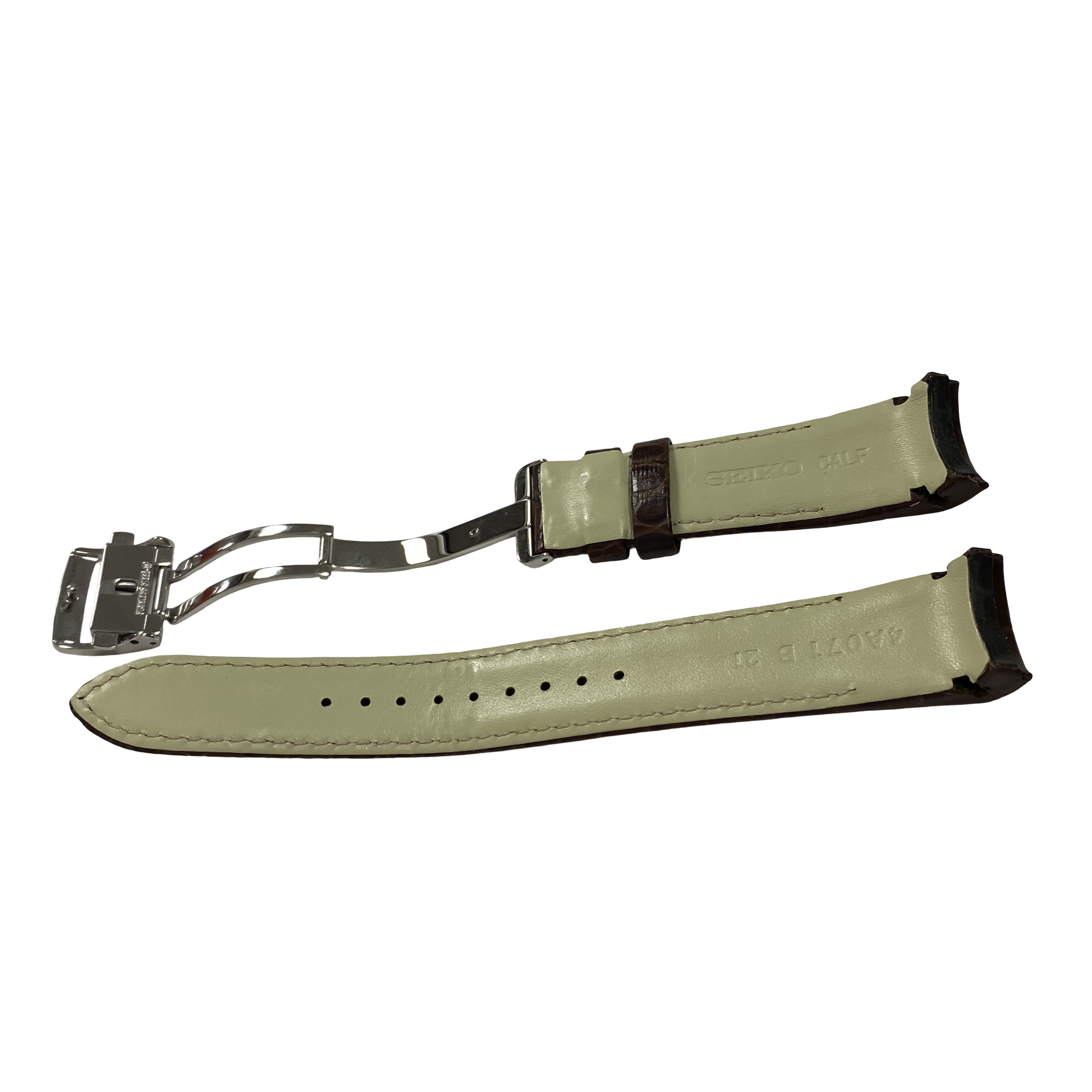 Watch Band Seiko Premier Kinetic Perpetual Calendar SNP025 / SNP023 Cinturino in pelle marrone 7D56-0AA0 21mm