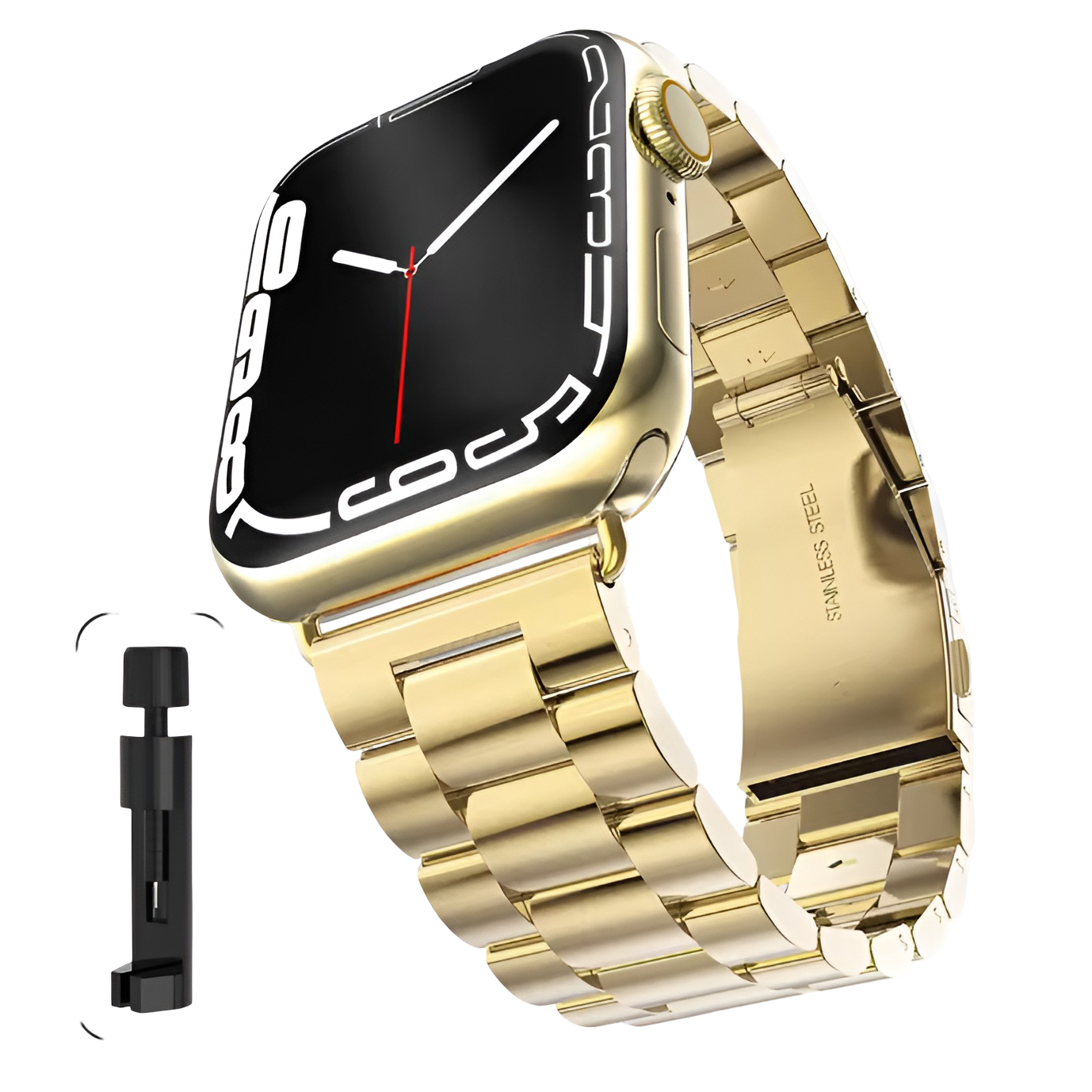 Stainless Steel Apple Watch Band – Premium Replacement Strap for All Series (2015–2025) - Gold Tone