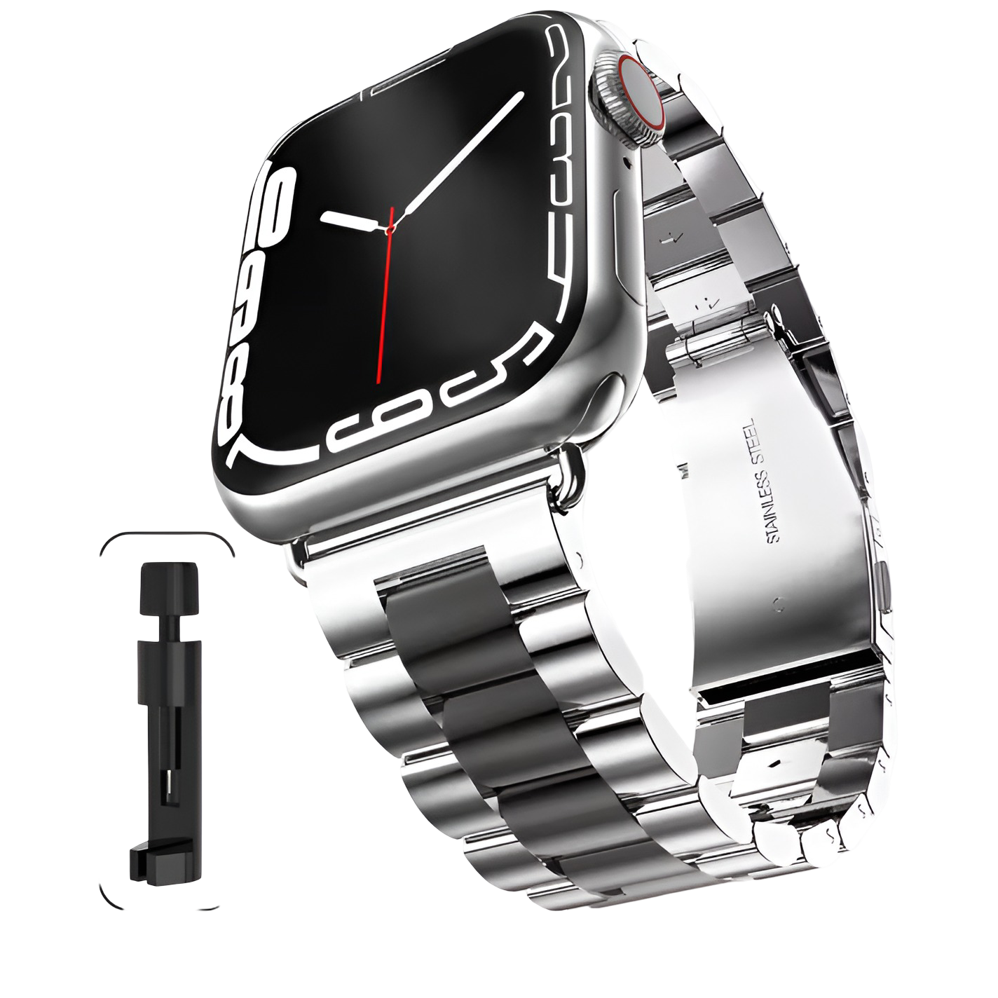 Stainless Steel Apple Watch Band – Premium Replacement Strap for All Series (2015–2025) - Gunmetal Bicolor