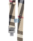 Burberry BU1008 Watch Band BU - 1008 Beige Leather & Textile 17 mm - Watch Plaza