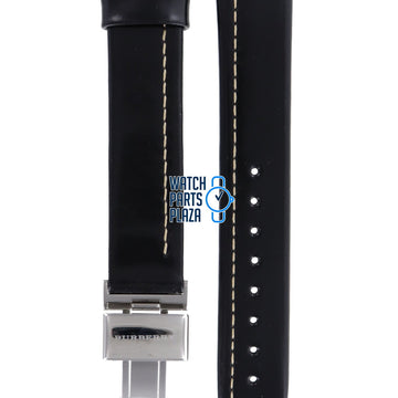 Burberry BU1012 Watch Band BU - 1012 Black Leather 17 mm - Watch Plaza