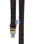 Burberry BU1017 Watch Band BU - 1017 Brown Leather & Textile 13 mm - Watch Plaza