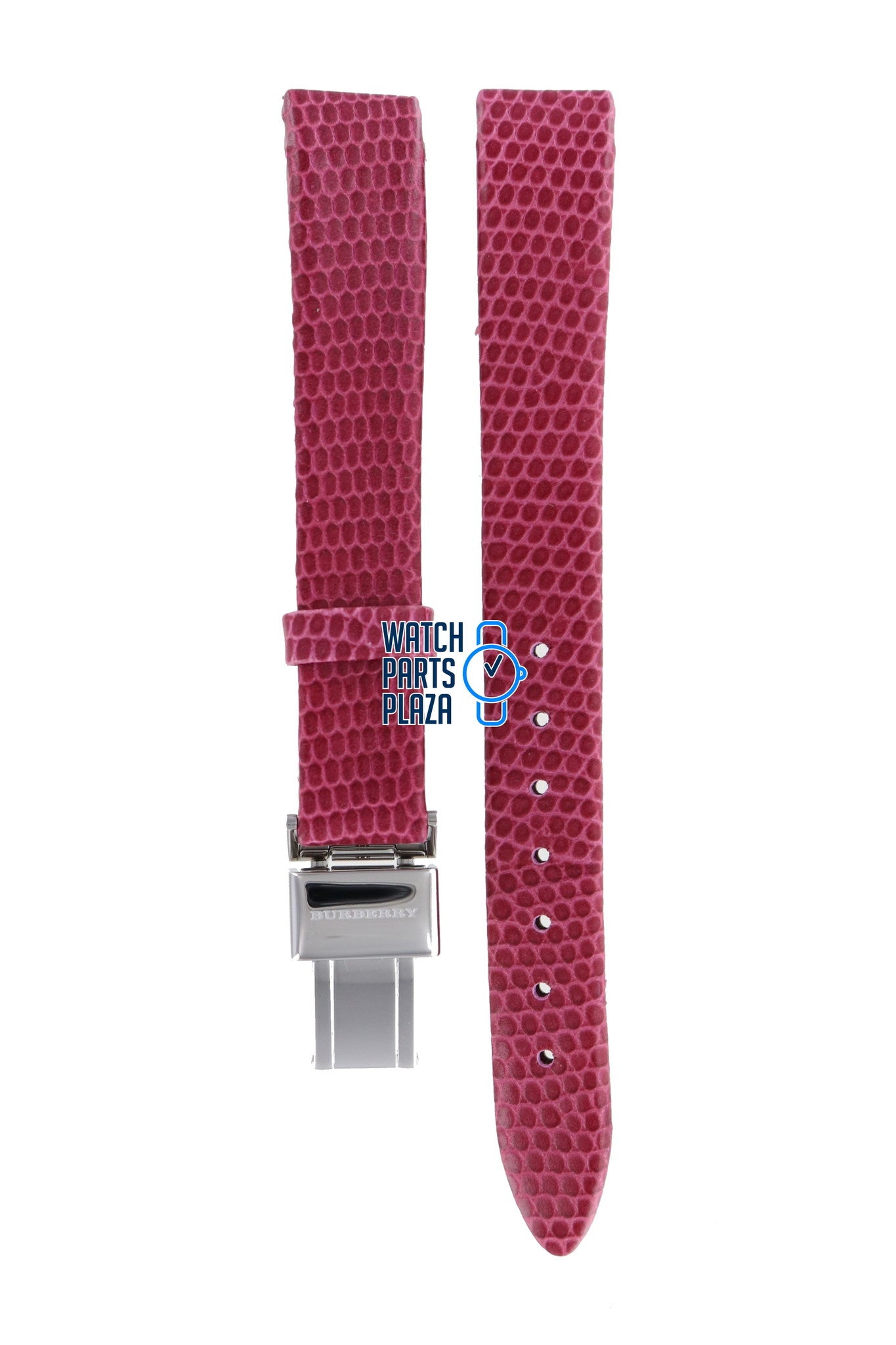 Burberry BU1026 Watch Band BU - 1026 Pink Leather 13 mm Heritage - Watch Plaza