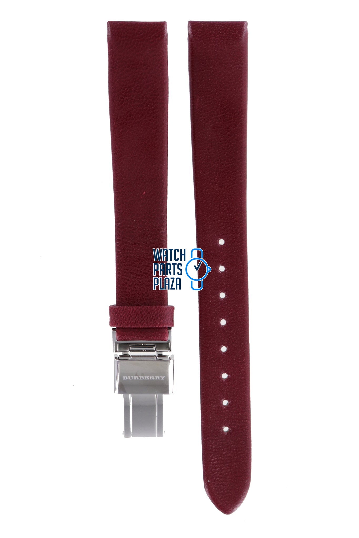 Burberry BU1054 Watch Band BU - 1054 Red Leather 14 mm - Watch Plaza