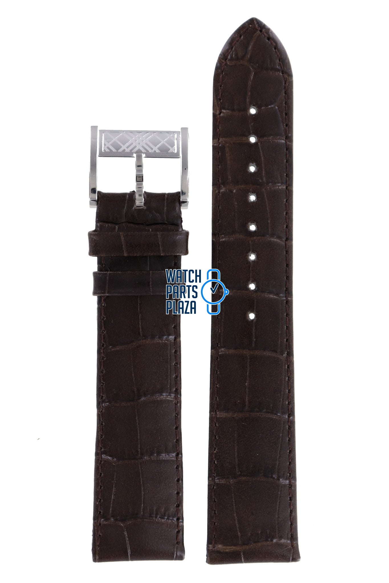 Burberry BU1202 Watch Band BU - 1202 Brown Leather 20 mm - Watch Plaza