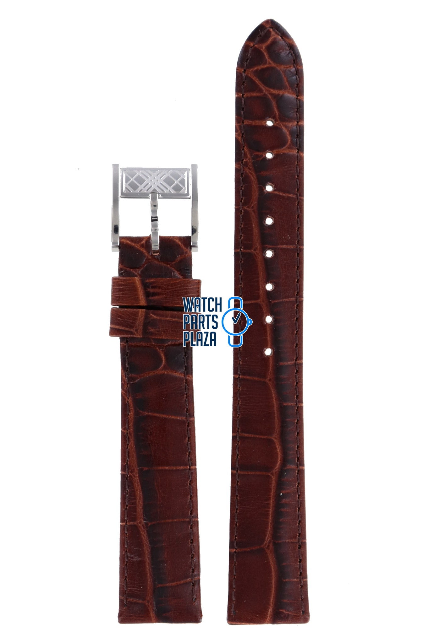 Burberry BU1357 Watch Band BU - 1357 Brown Leather 16 mm - Watch Plaza