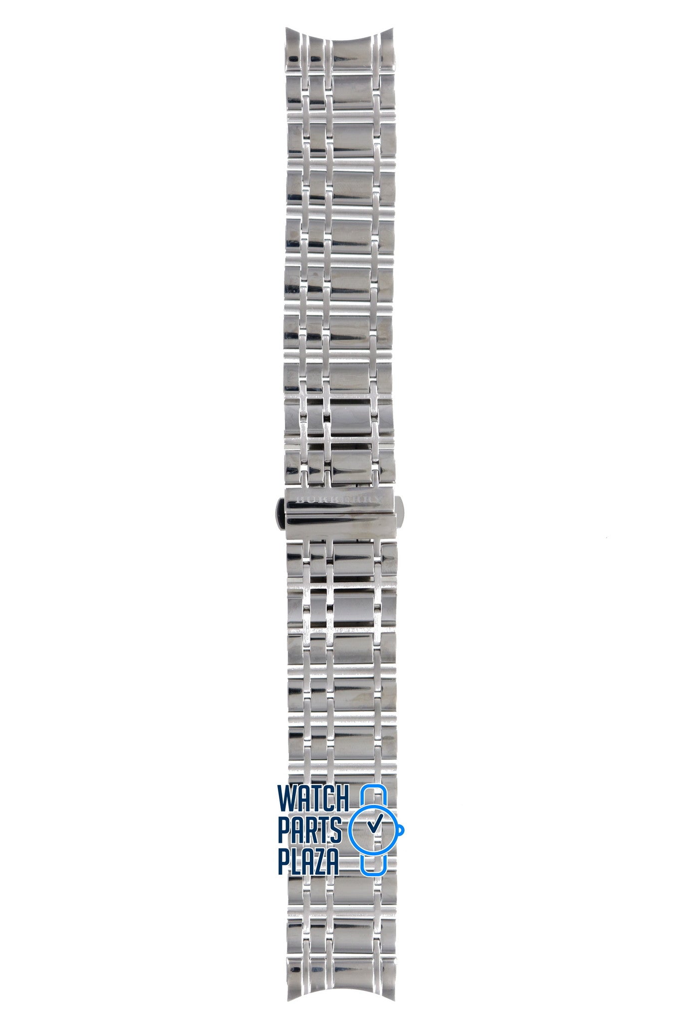 Burberry BU1364 Watch Band BU - 1364 Grey Stainless Steel 20 mm Heritage - Watch Plaza