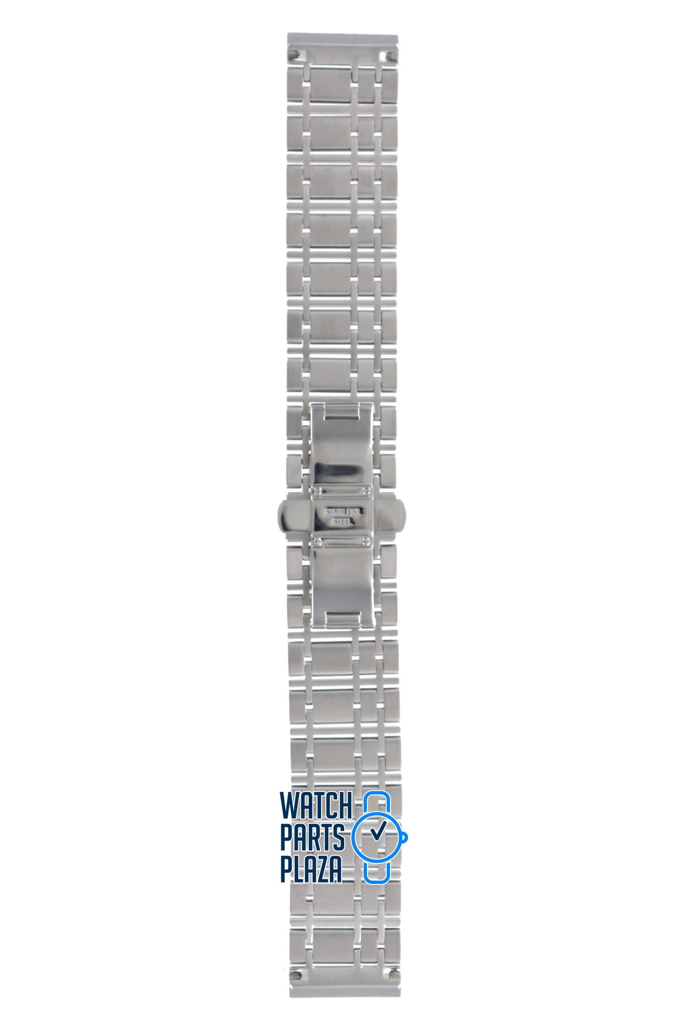 Burberry BU1550 Watch Band BU - 1550 Grey Stainless Steel 20 mm Heritage - Watch Plaza