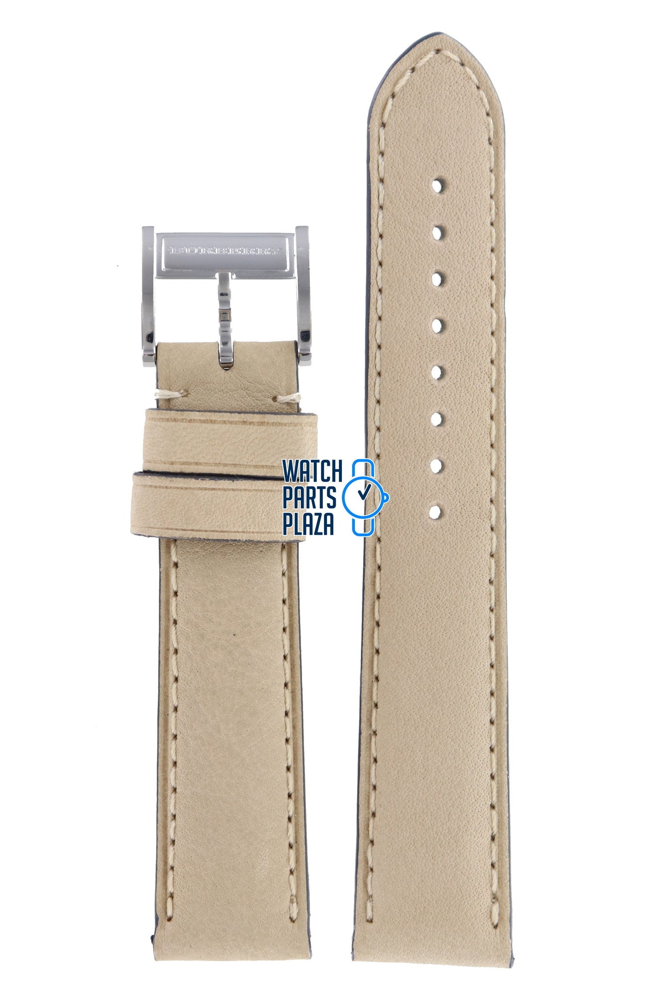 Burberry BU1552 Watch Band BU - 1552 Beige Leather 20 mm - Watch Plaza