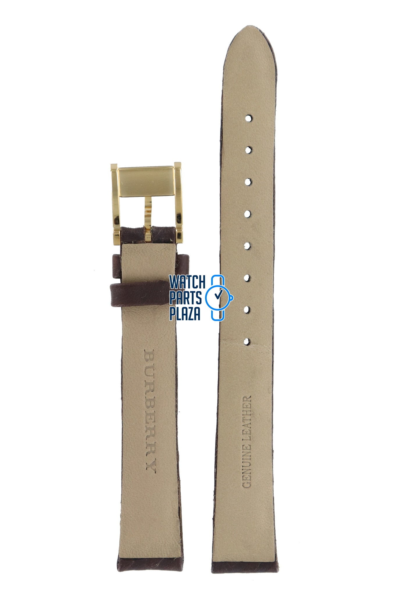 Burberry BU2009 Watch Band BU - 2009 Brown Leather 14 mm - Watch Plaza