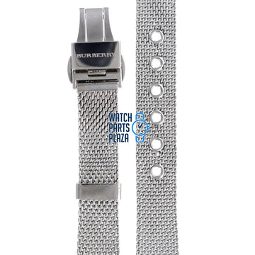 Burberry BU3005 Watch Band BU - 3005 Grey Stainless Steel 16 mm - Watch Plaza