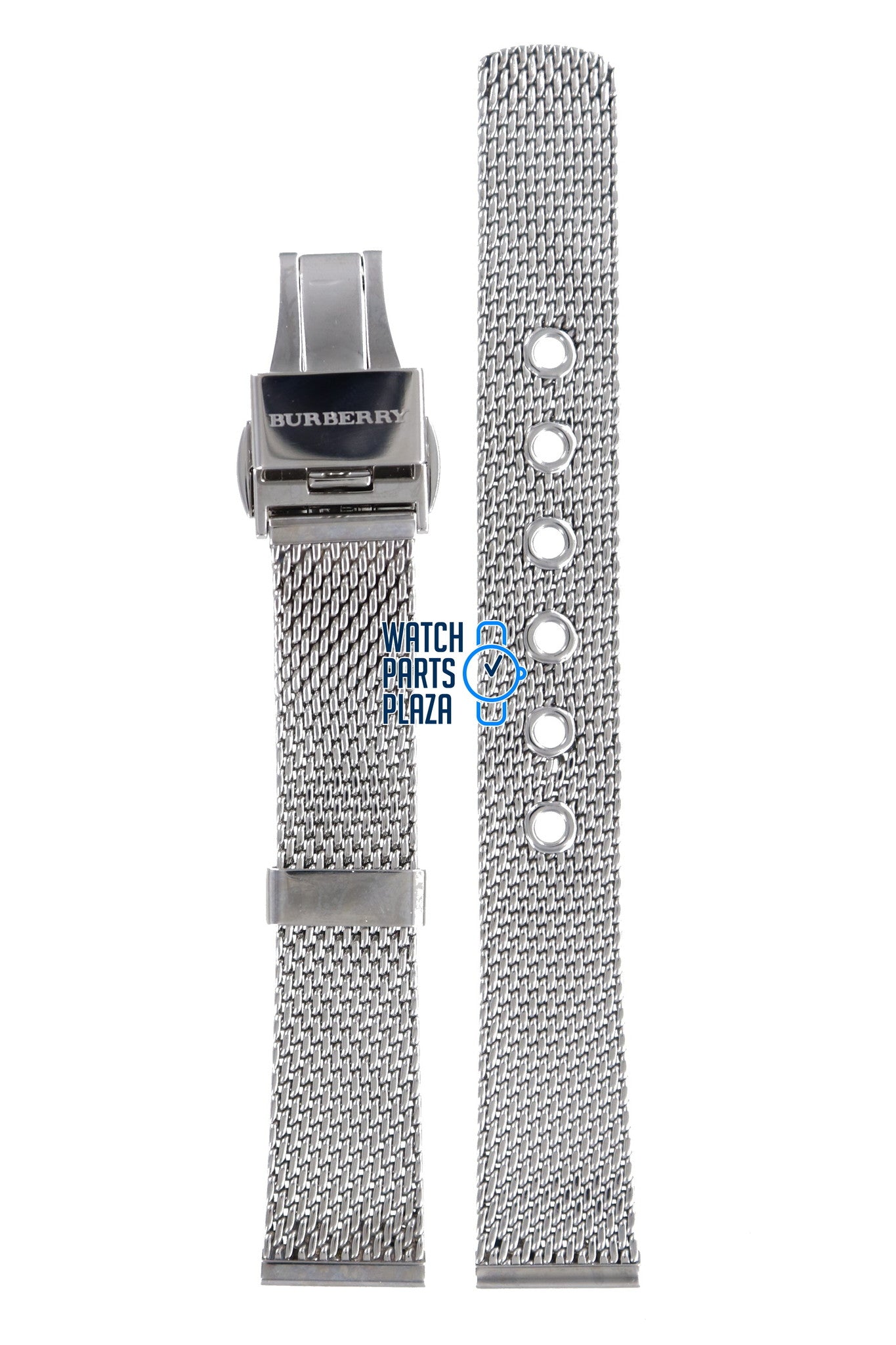 Burberry BU3005 Watch Band BU - 3005 Grey Stainless Steel 16 mm - Watch Plaza