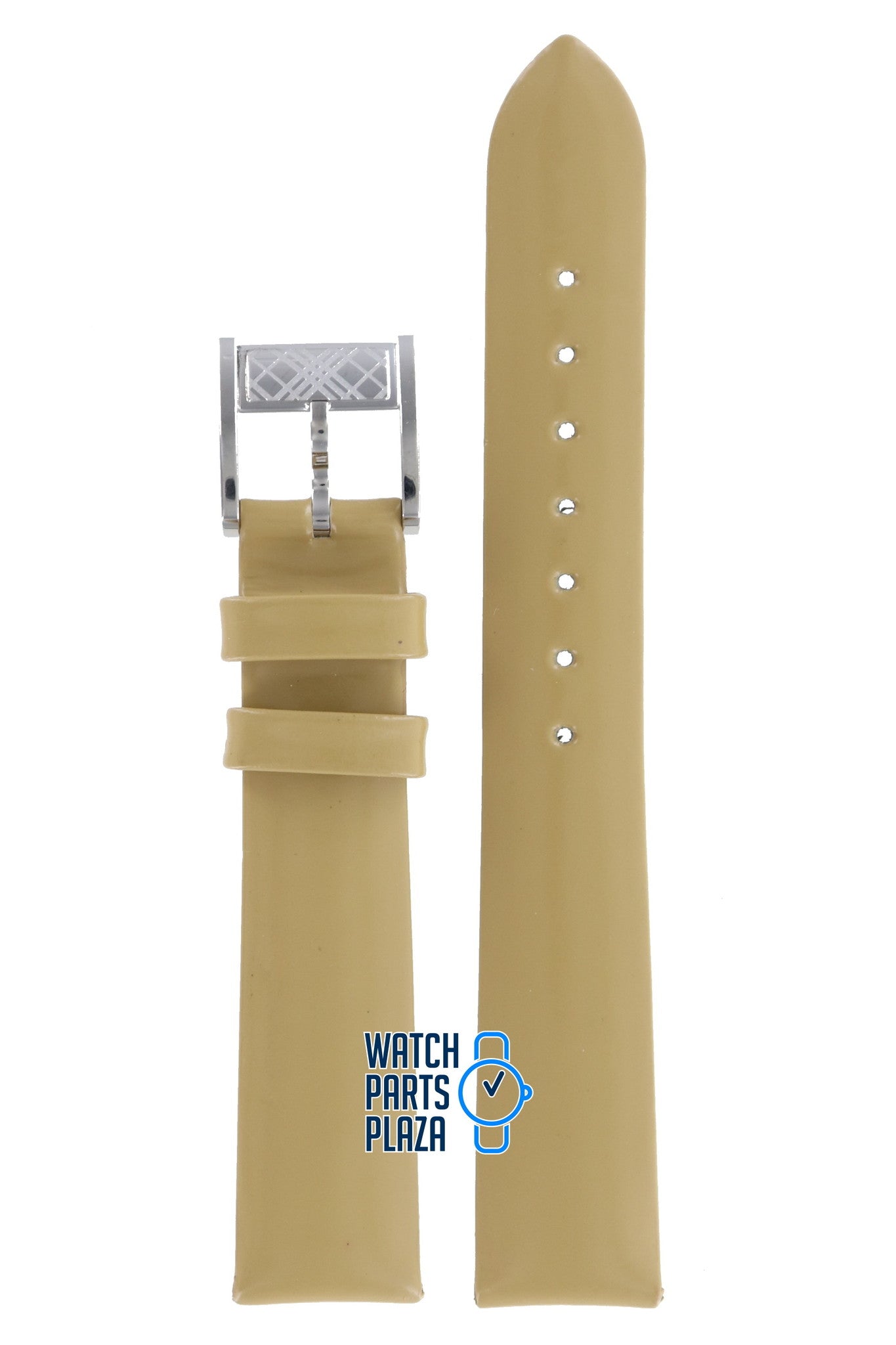 Burberry BU4102 Watch Band BU - 4102 Beige Leather 16 mm Mother of Pearl - Watch Plaza