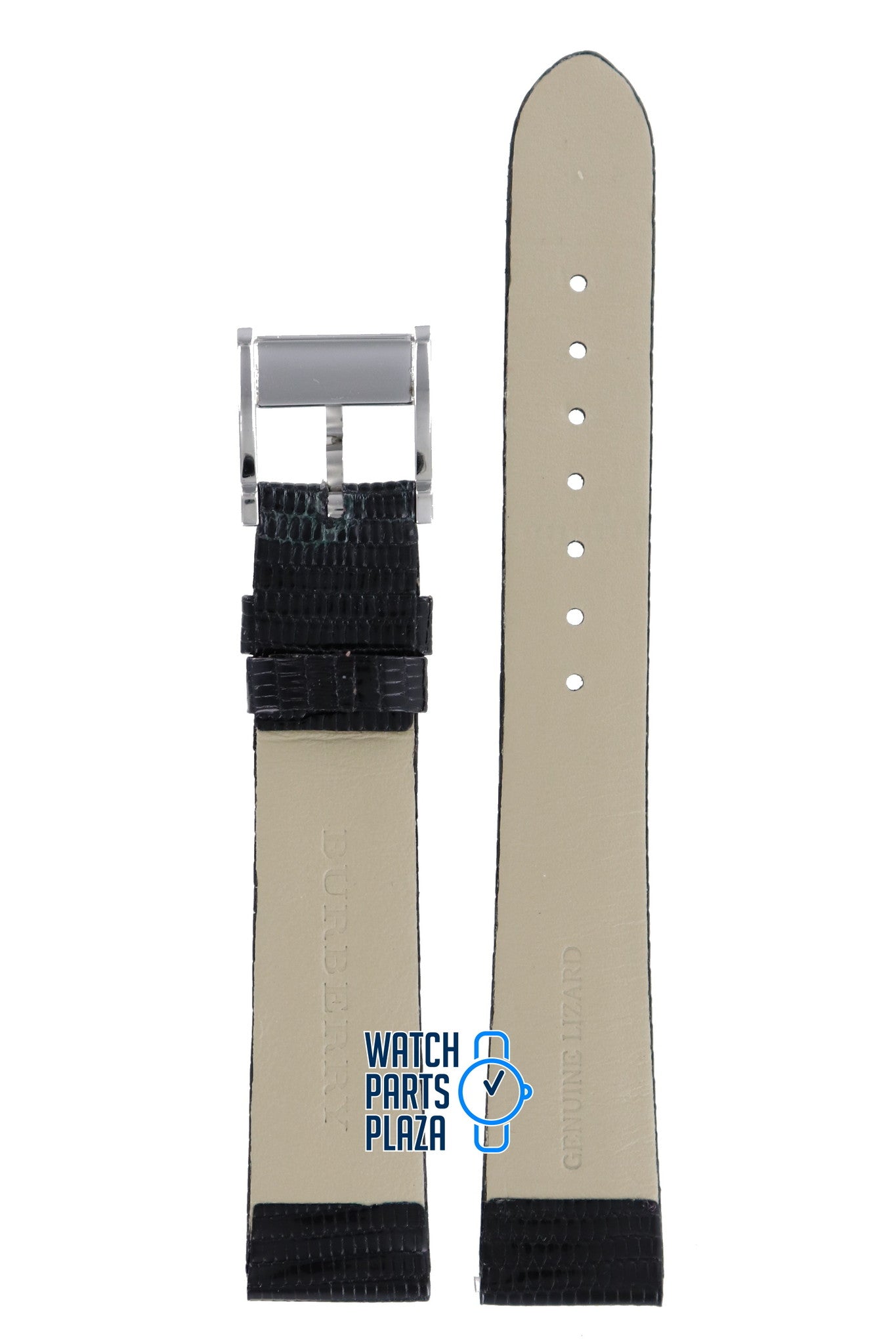 Burberry BU4200 Watch Band BU - 4200 Black Leather 17 mm - Watch Plaza