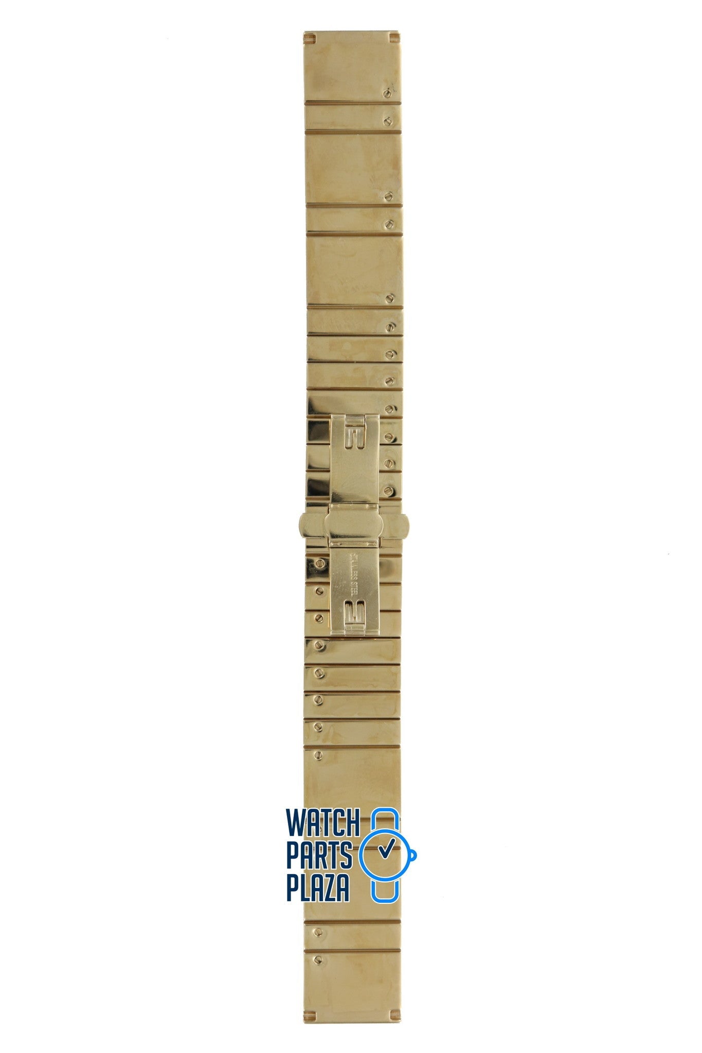 Burberry BU4203 Watch Band BU - 4203 Gold Plated Stainless Steel 16 mm - Watch Plaza