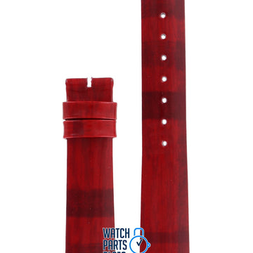 Burberry BU4300 Watch Band BU - 4300 Red Leather 16 mm - Watch Plaza