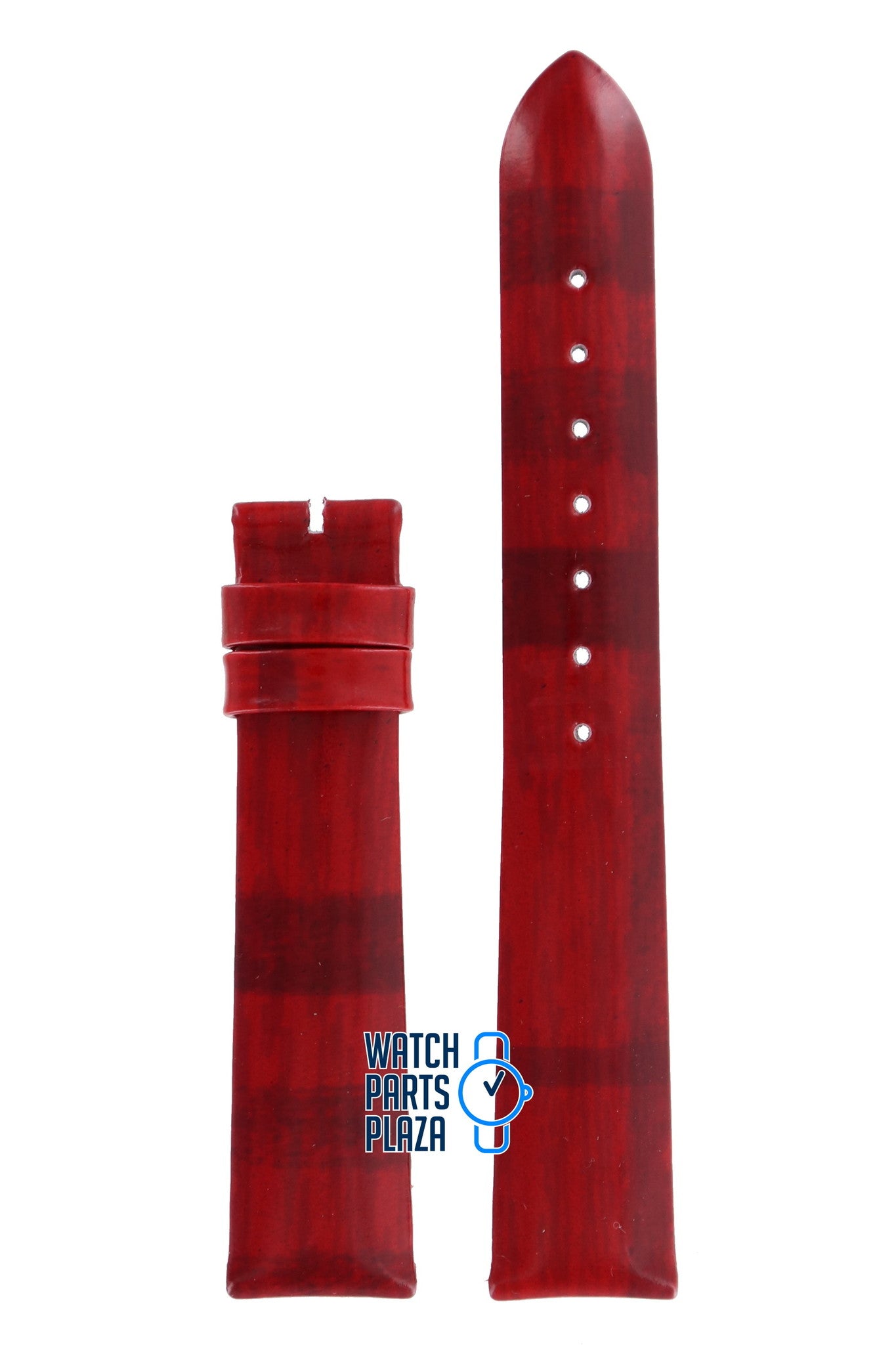 Burberry BU4300 Watch Band BU - 4300 Red Leather 16 mm - Watch Plaza