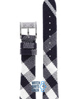 Burberry BU4304 Watch Band BU - 4304 Black Leather & Textile 16 mm - Watch Plaza