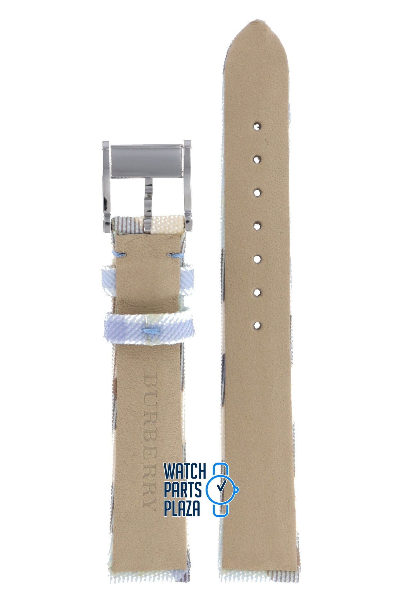 Burberry BU4311 Watch Band BU - 4311 White Leather 16 mm - Watch Plaza