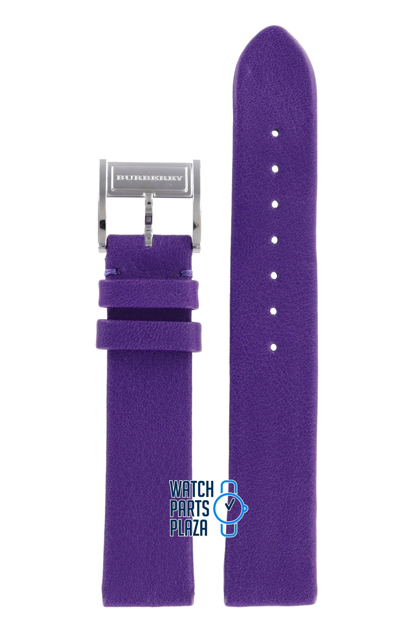 Burberry BU4502 Watch Band BU - 4502 Purple Leather 17 mm - Watch Plaza