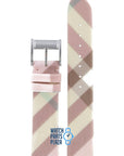 Burberry BU4507 Watch Band BU - 4507 Pink Leather & Textile 17 mm Signature - Watch Plaza