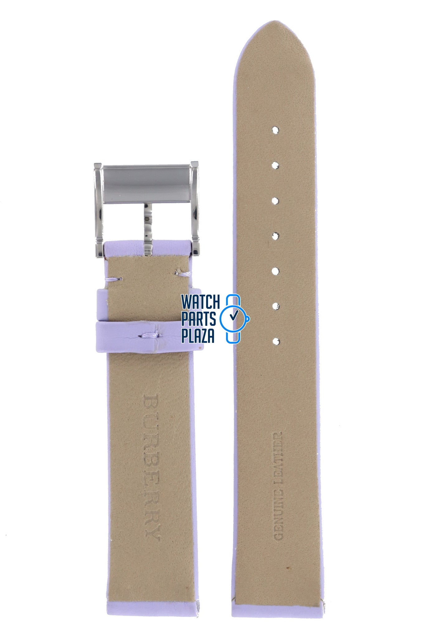 Burberry BU4511 Watch Band BU - 4511 - LILA Purple Leather 17 mm - Watch Plaza