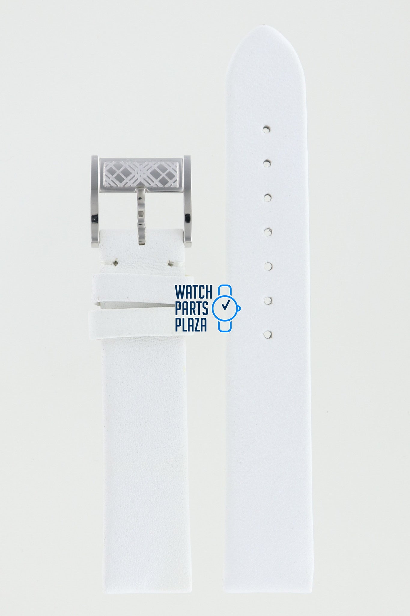 Burberry BU4511 Watch Band BU - 4511 White Leather 17 mm - Watch Plaza