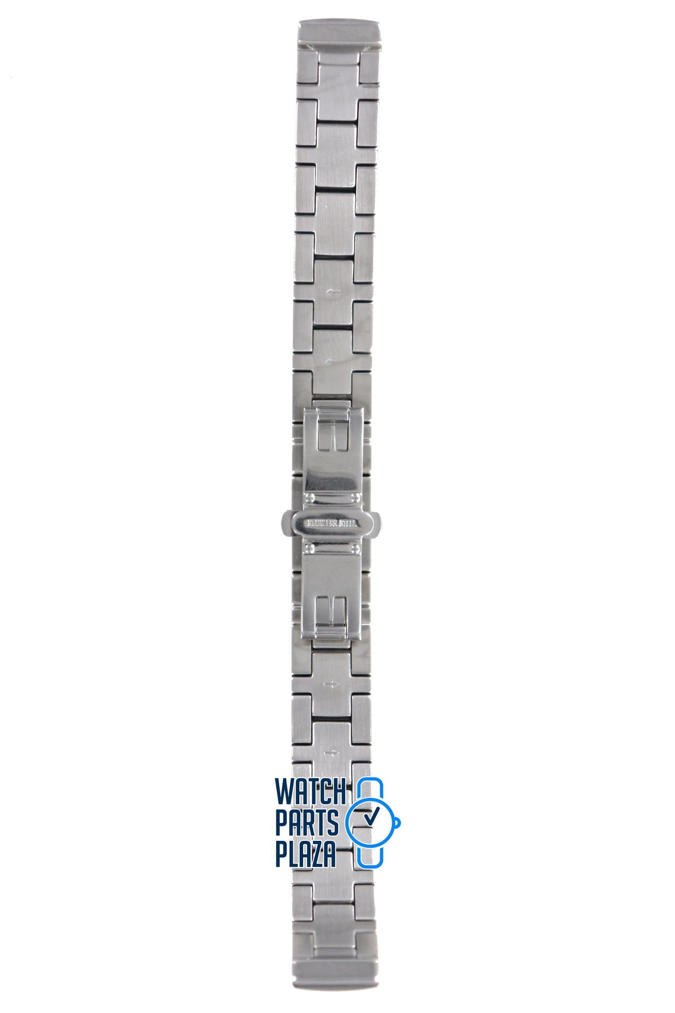 Burberry BU4555 Watch Band BU - 4555 Grey Stainless Steel 12 mm - Watch Plaza