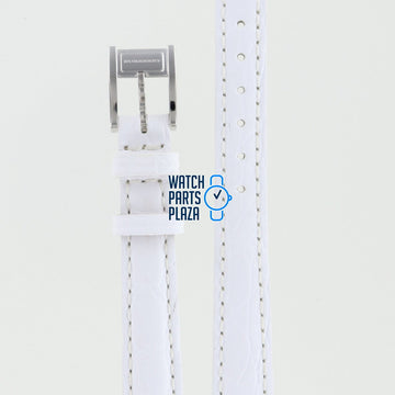 Burberry BU4557 Watch Band BU - 4557 White Leather 12 mm - Watch Plaza