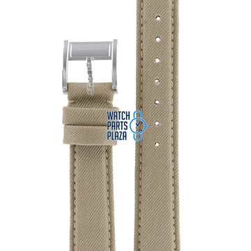 Burberry BU7107 Watch Band BU - 7107 Beige Leather & Textile 16 mm - Watch Plaza