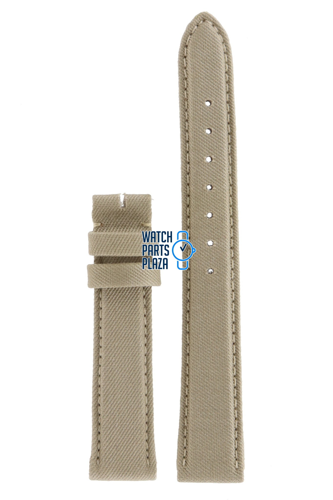 Burberry BU7107 Watch Band BU - 7107 - NO - CLASP Beige Leather & Textile 16 mm - Watch Plaza