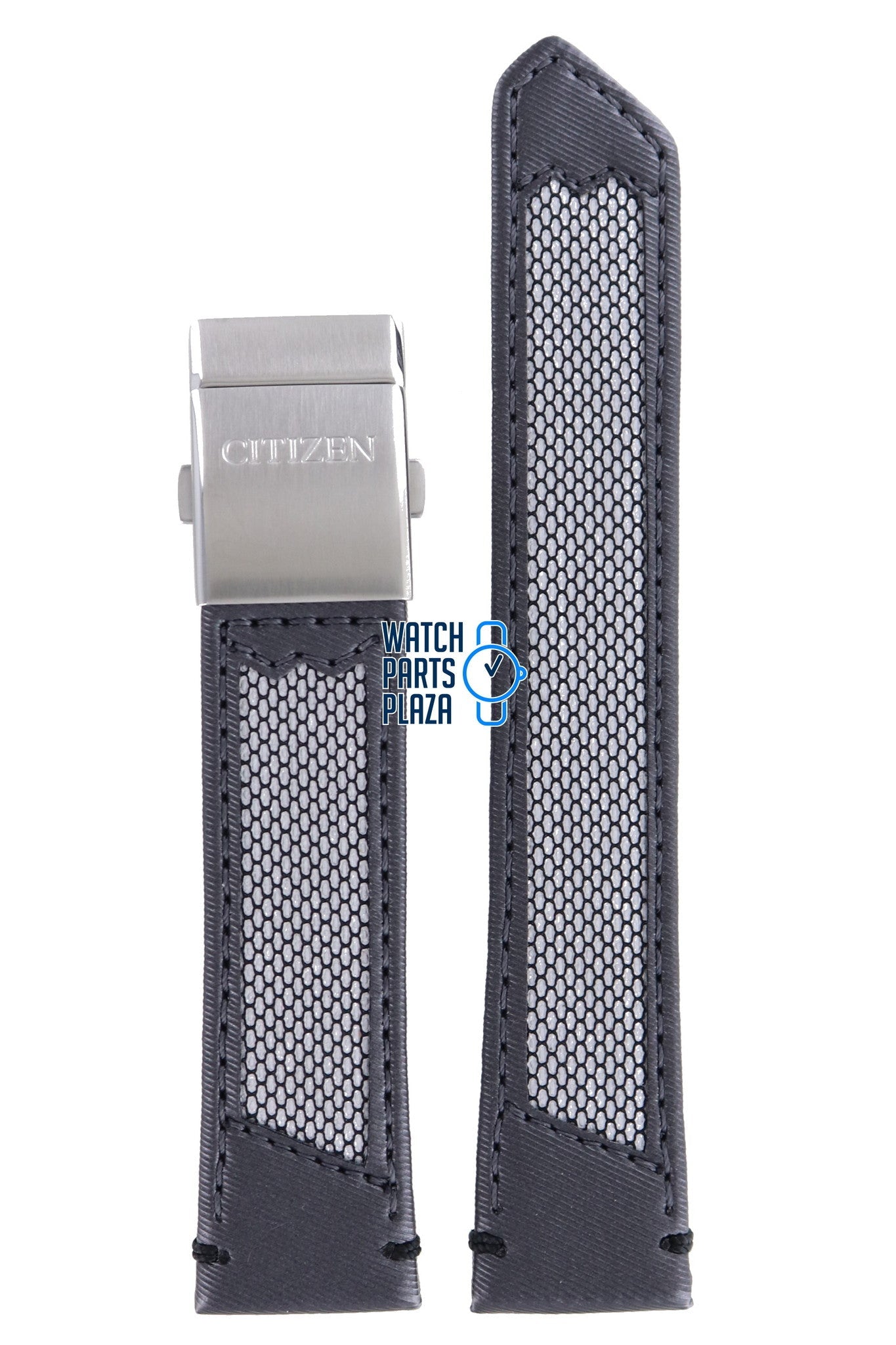 Citizen AS2020 - 02E & BJ7017 - 09E Nighthawk Watch Band 59 - T50240 Grey Leather 22 mm Eco - Drive - Watch Plaza