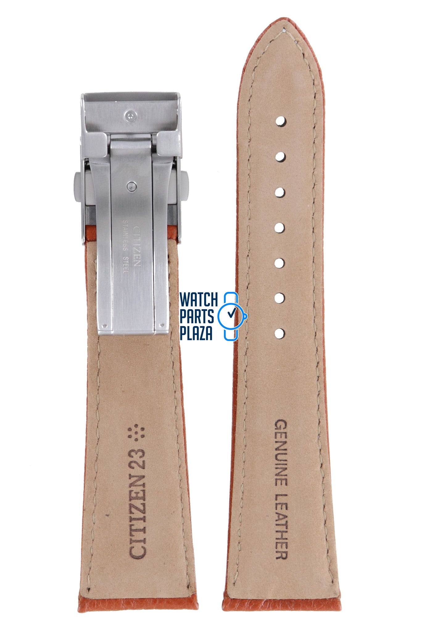 Citizen AS4020 - 44X Radio Controlled Watch Band 59 - S52168 Brown Leather 23 mm Eco - Drive - Watch Plaza