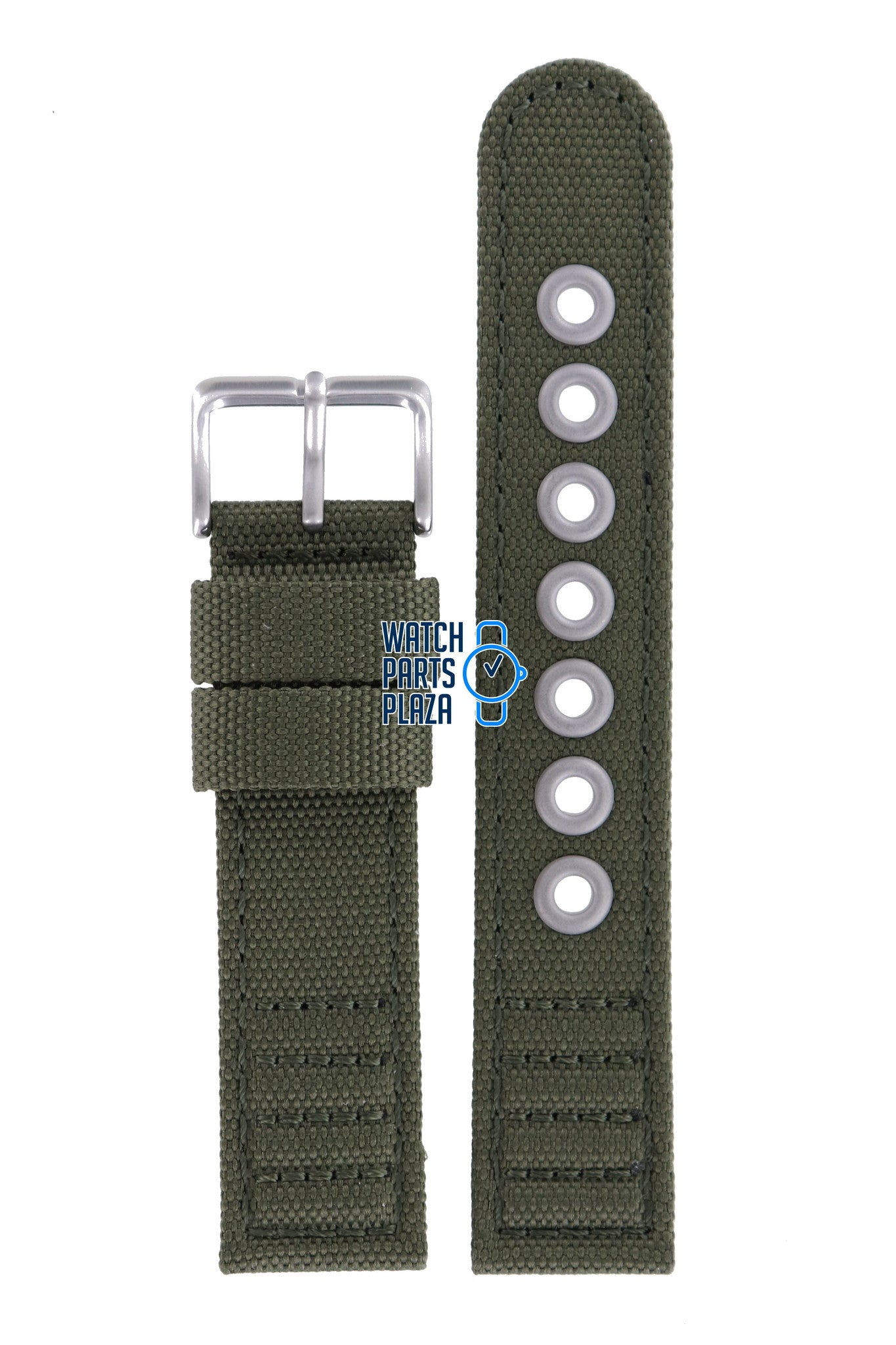 Citizen AT0200 - 05E Watch Band 59 - S52138 Green Leather & Textile 20 mm Eco - Drive - Watch Plaza