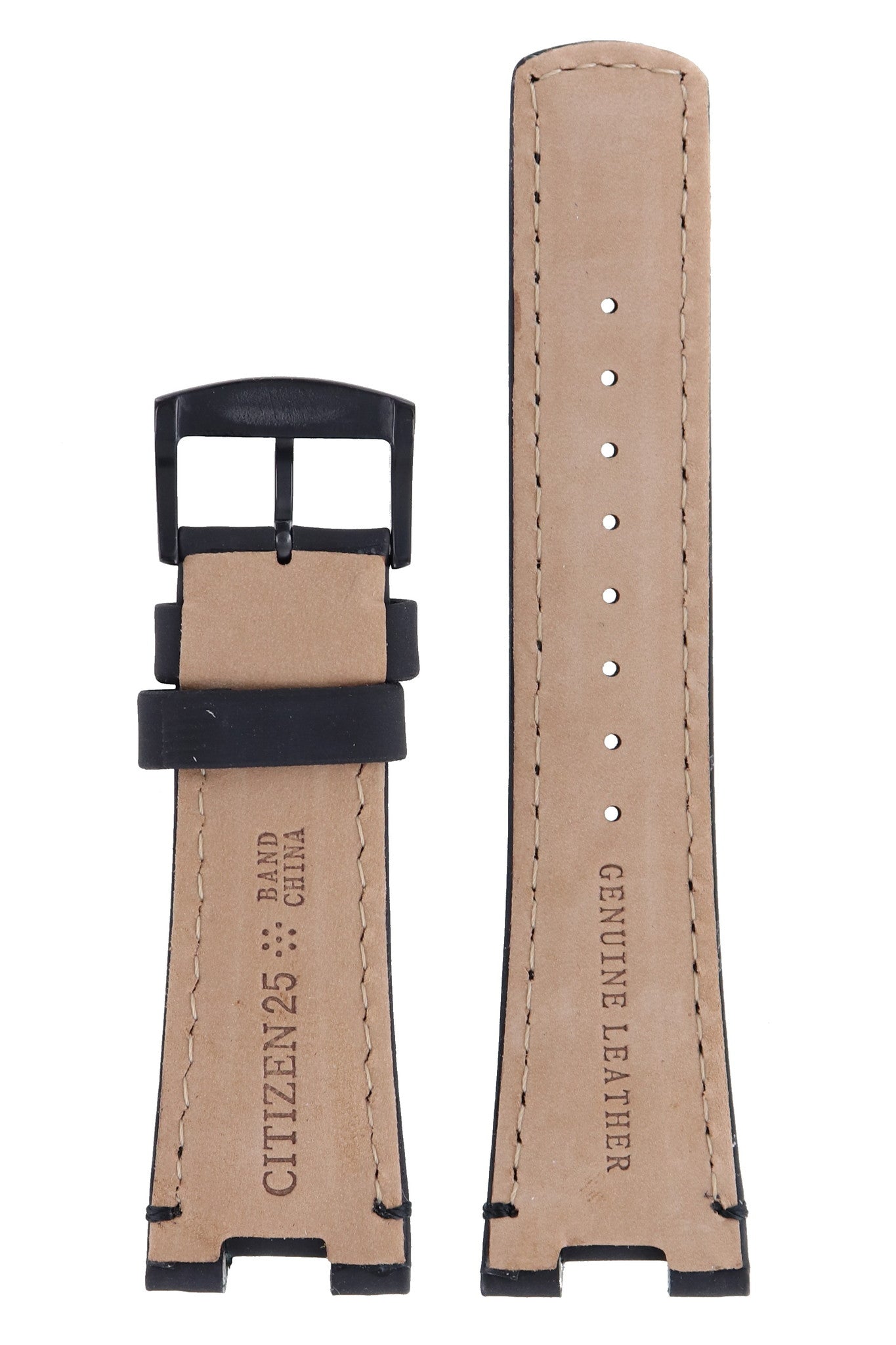 Citizen AW1135-19E - J810-S082803 Watch Band Black Leather 10 mm