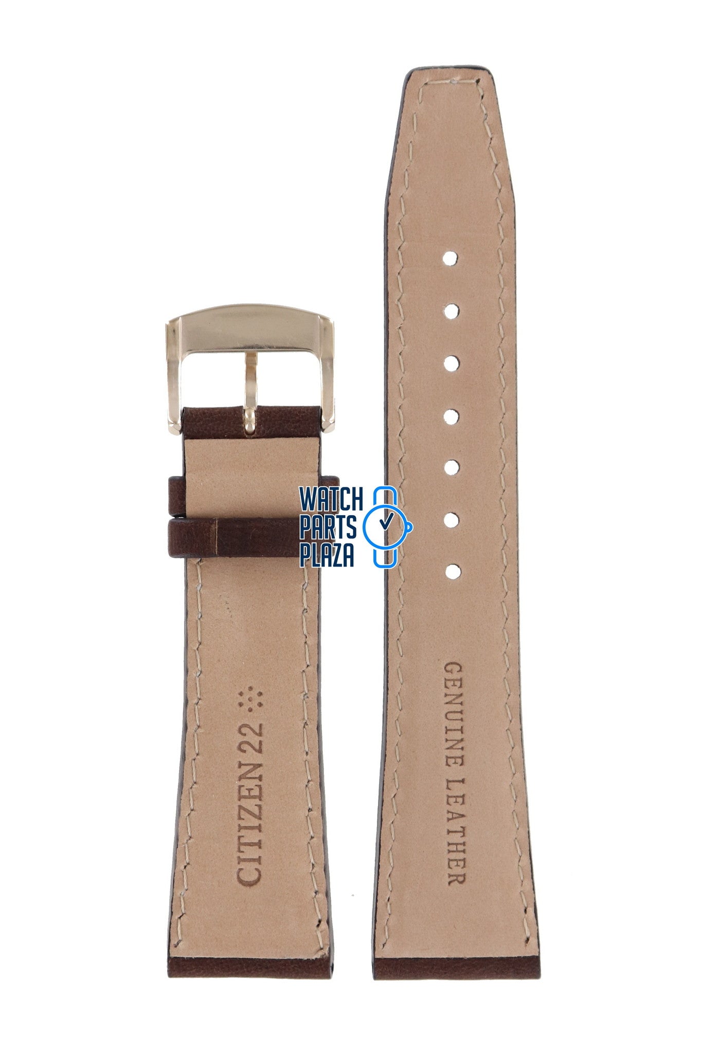 Citizen AW1573 - 11L Watch Band 59 - S53856 Brown Leather 22 mm Eco - Drive - Watch Plaza